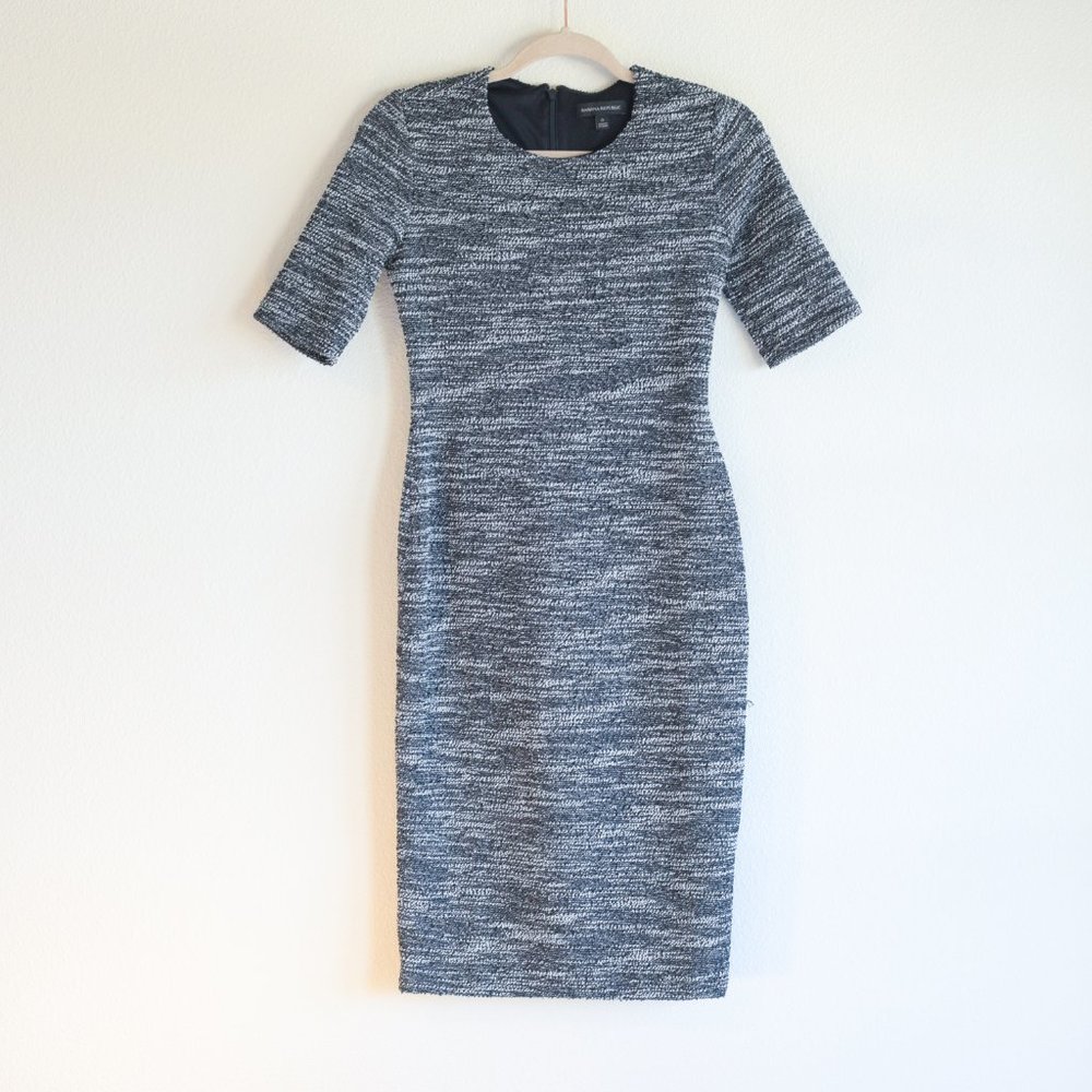 BANANA REPUBLIC Tweed Boucle Charcoal Business-professional Sheath Dress, Size 0